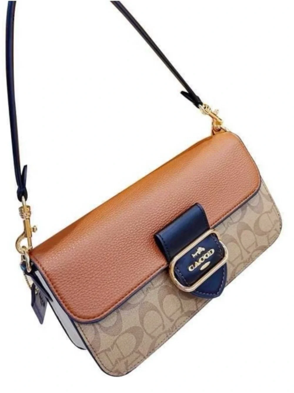 Coach Colorblock Signature Crossbody in Tan, Brown and Black